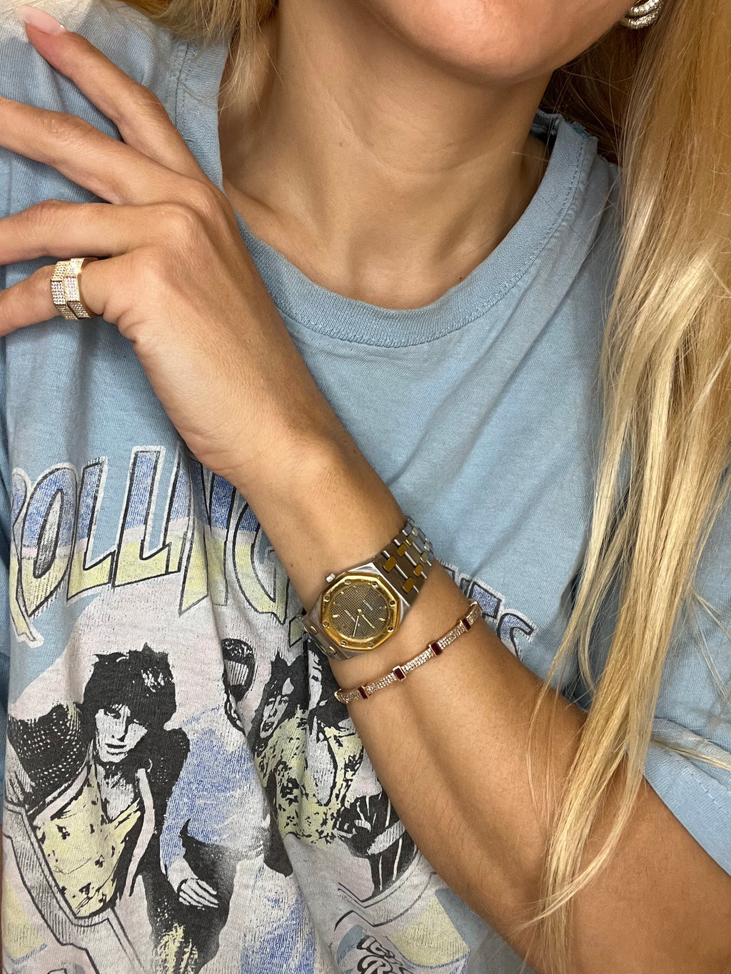 BAR LINE - Bangle with Rubis