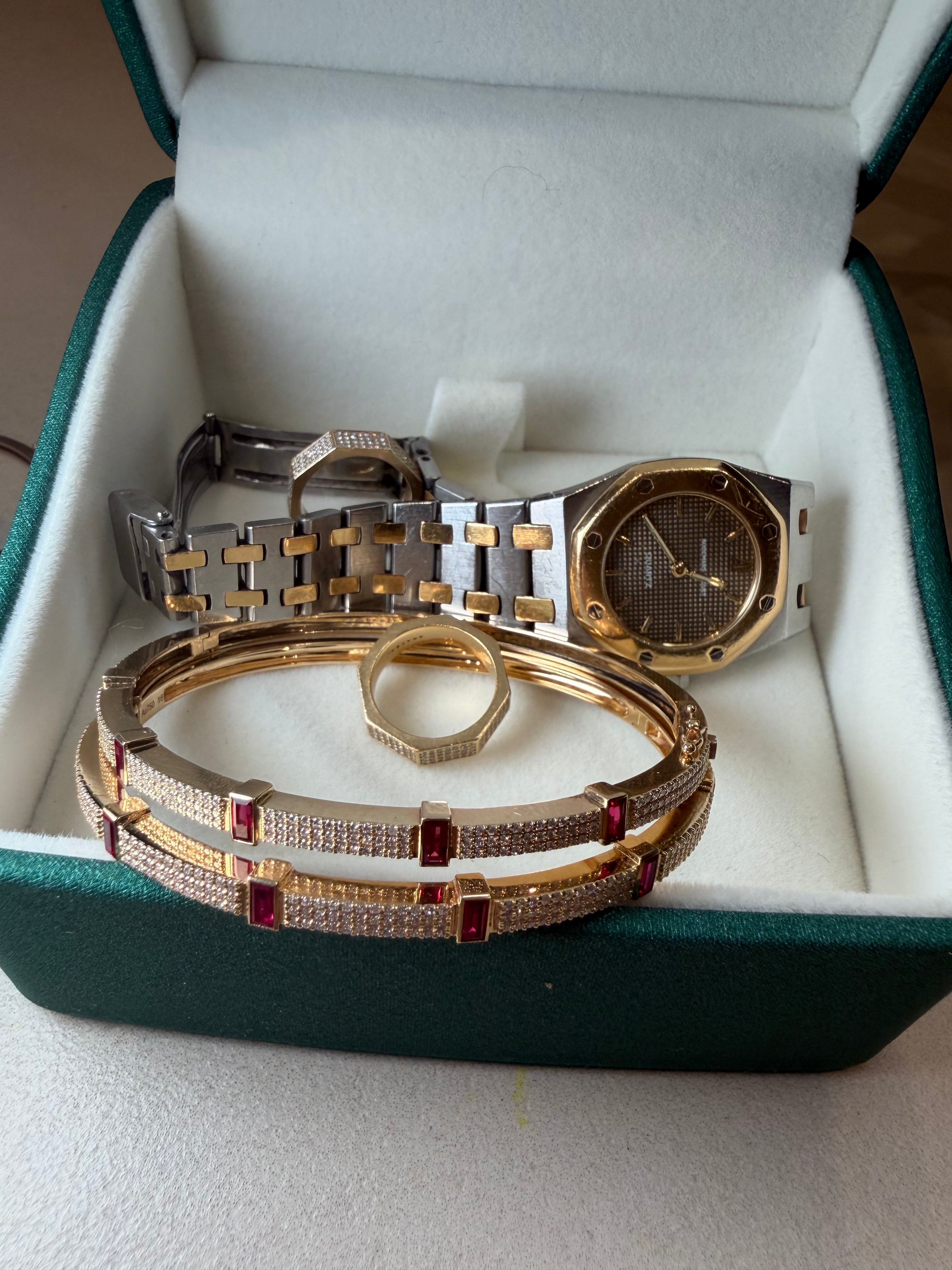 BAR LINE - Bangle with Rubis