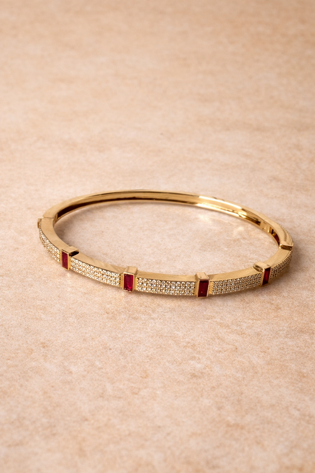 BAR LINE - Bangle with Rubis