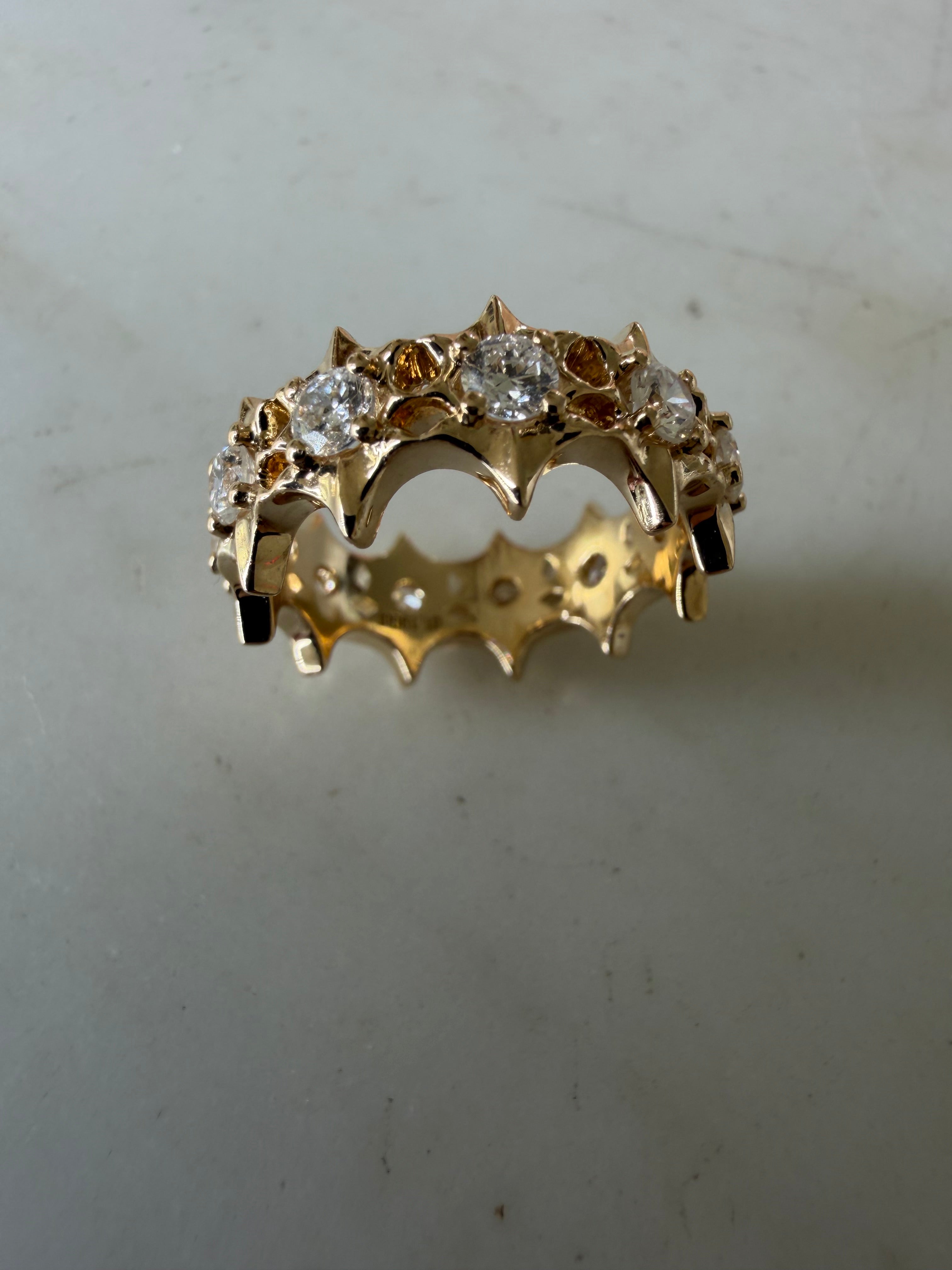 SPIKE - Medium Ring Yellow gold