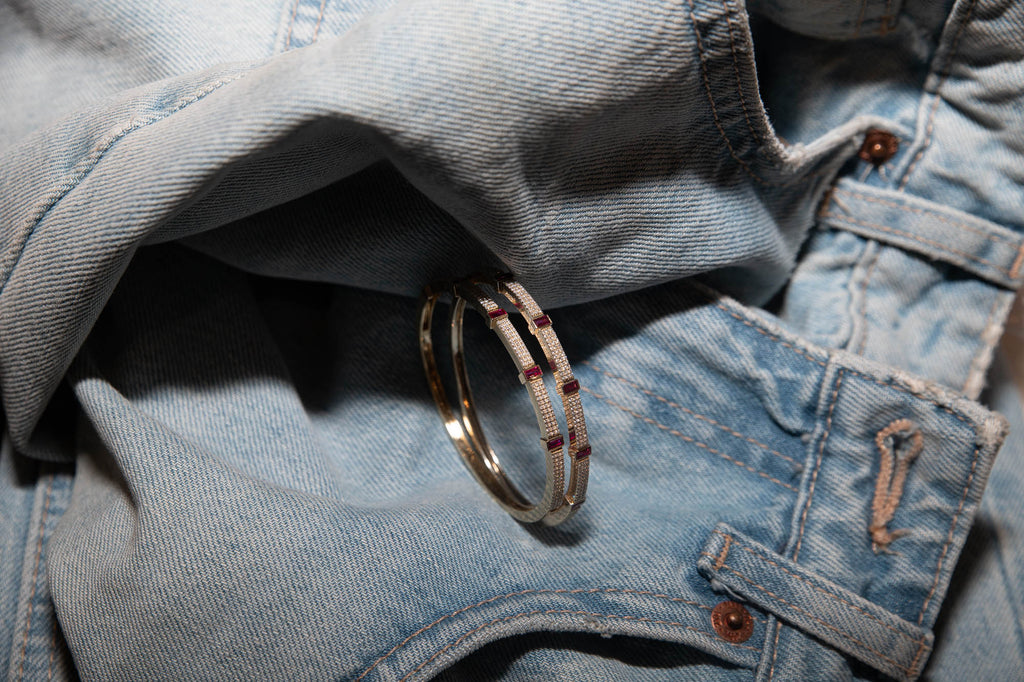 BAR LINE - Bangle with Rubis