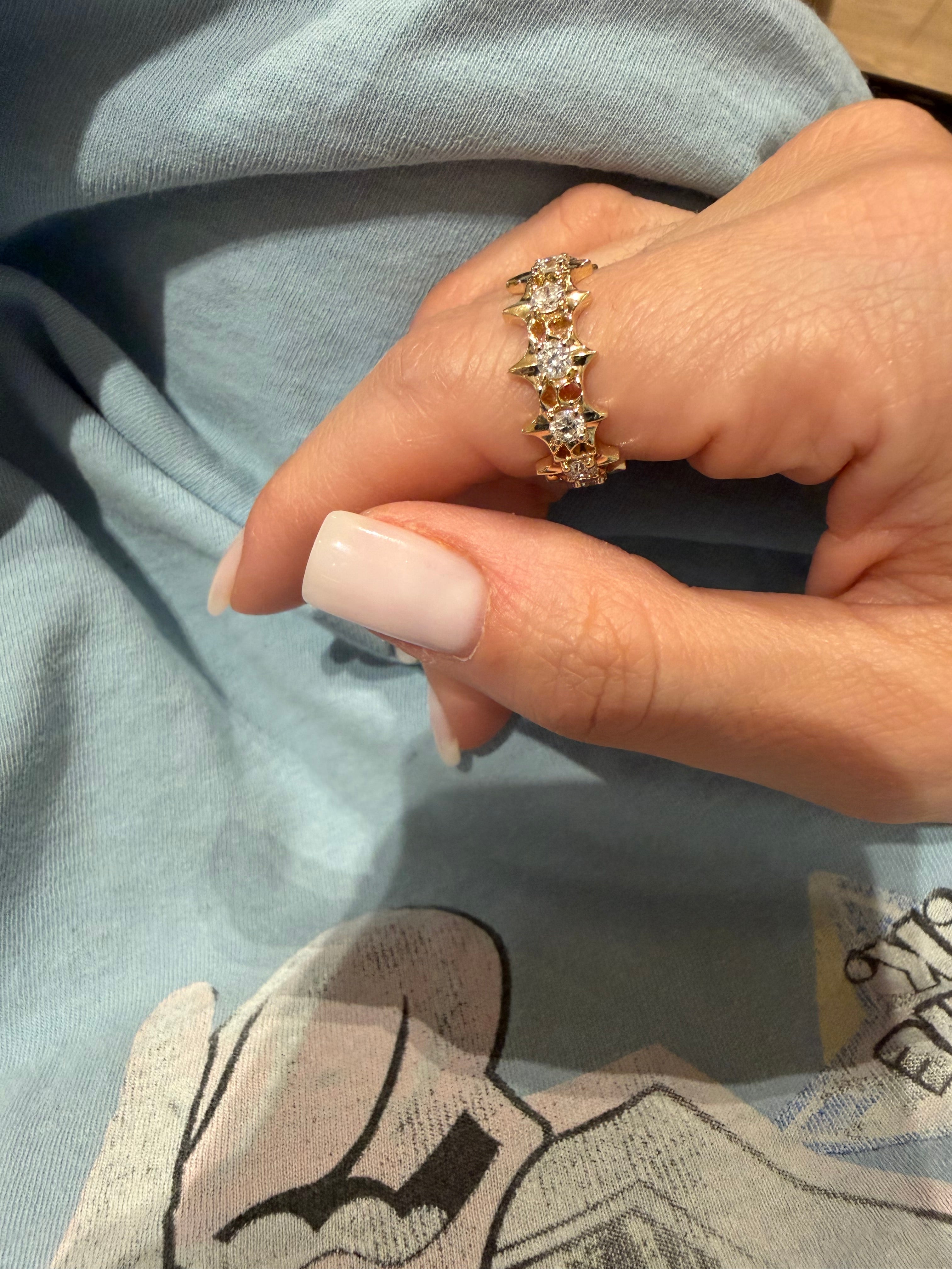 SPIKE - Medium Ring Yellow gold