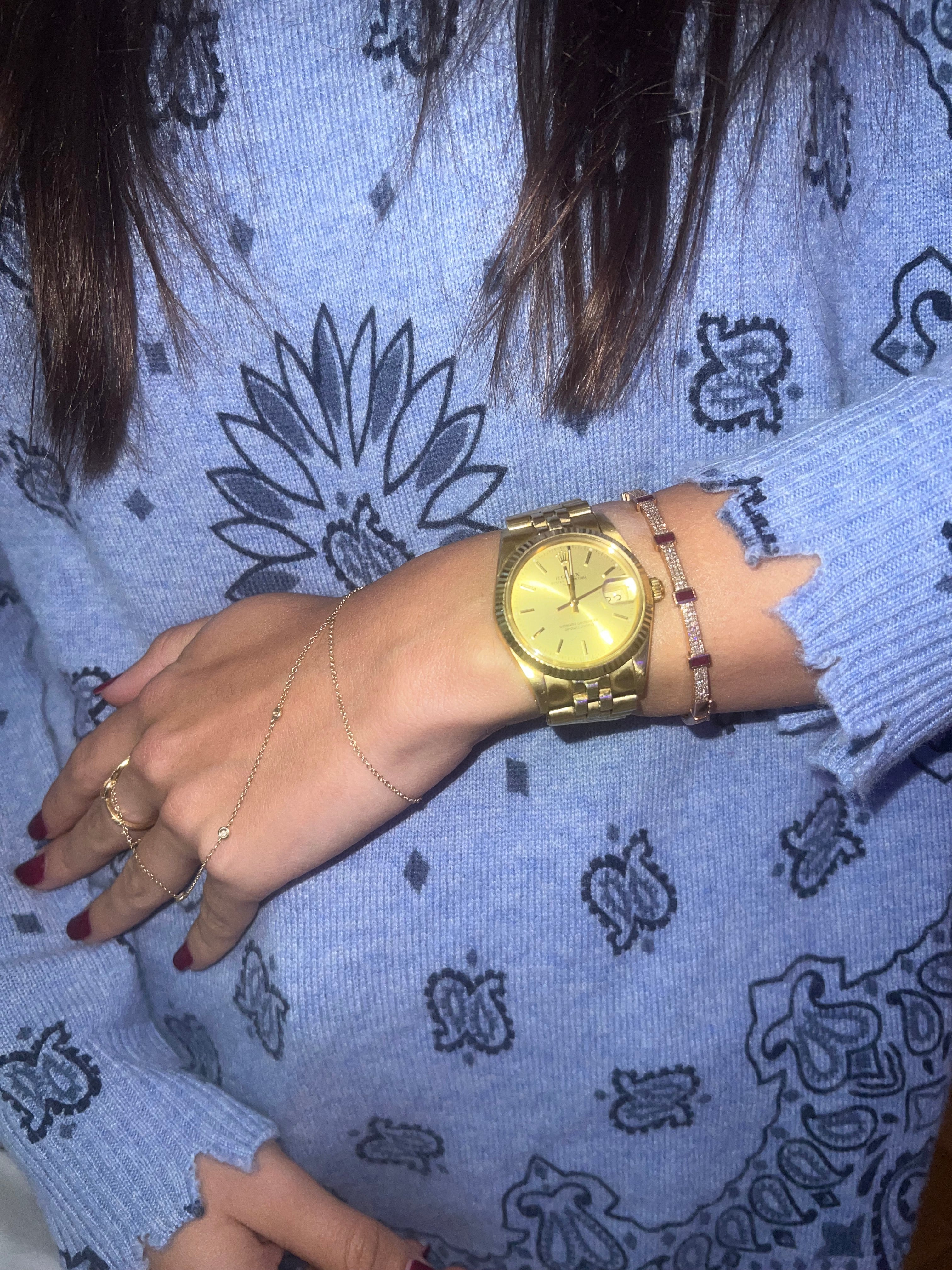 BAR LINE - Bangle with Rubis