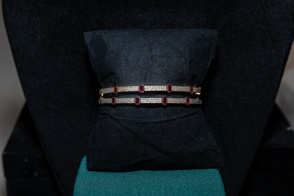 BAR LINE - Bangle with Rubis