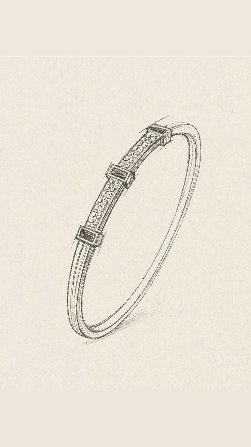 BAR LINE - Bangle with Rubis