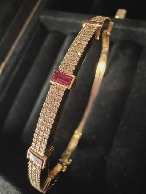 BAR LINE - Bangle with Rubis