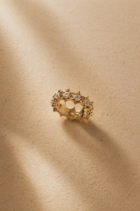 SPIKE - Medium Ring Yellow gold