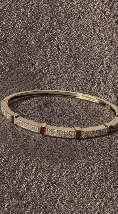 BAR LINE - Bangle with Rubis